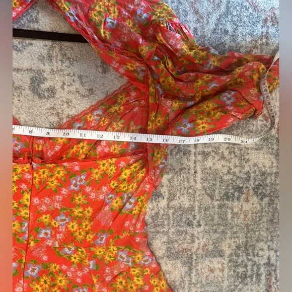 NWOT ASOS Design Cupped Red Floral Open Back Cut Out Tea Mini Dress size 8 - Picture 12 of 14